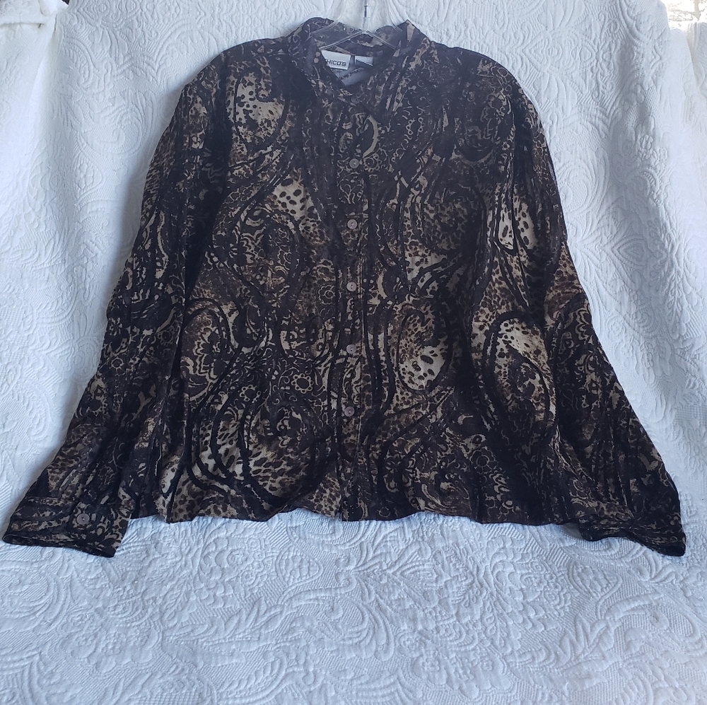 🫖2/$20 Chicos Mixed Animal Print Blouse